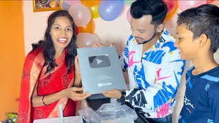 100k Subscribers Celebration 🎂 | Silver Play Button Unboxing 😍 Nishu jeet arya