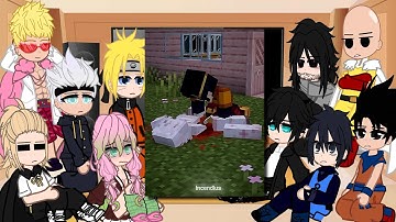 Anime characters React To INCENDIUS || Gacha reacts to Minecraft + HamoodeG & AJTHEBOLD | SCARY MOBS