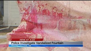 Crews clean up vandalized statue in Prairie Village