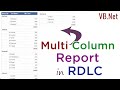Multi Column Report in RDLC - VB.Net
