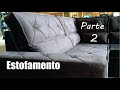 Sofá de canto com chaise estofamento e revestimento   upholstery corner sofa