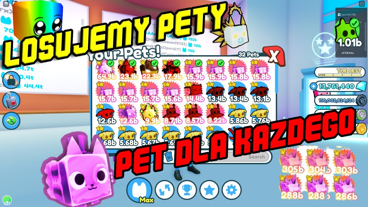 ROZDAJE PETY w PET SIMULATOR X!🥳 PET DLA KAŻDEGO! 😎 | NAUKA GRY W