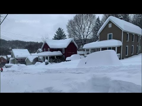 First major storm blankets upstate NY in snow - YouTube