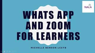 Using Zoom and Whatsapp | NALA Student Webinar Series