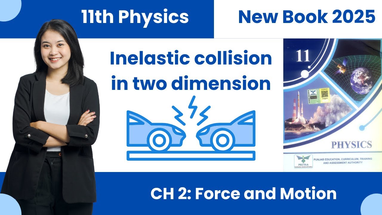 Inelastic collision in two dimensions In Urdu/Hindi | 11th class physics new book 2025 | chapter 2