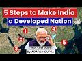 5 steps to make india a developed nation  economy environment gender  upsc mains gs3