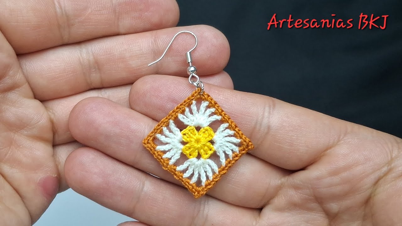 Hoy te enseño a hacer este hermoso arete cuadrado / Beautiful Earrings TUTORIAL 😍😍😉