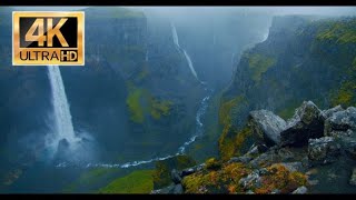 Haifoss, Iceland: 10 Hours of White Noise from a Distant Waterfall for Relaxation and Sleep"