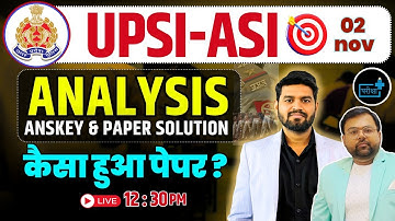 UPP SI ASI PAPER ANALYSIS ,ASI SI PAPER ANSWERKEY BY  #parikshaplus