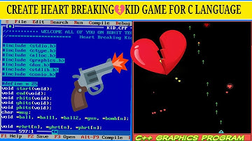 How make heart break game by C++ Programming | c graphics Program | shooter game in c++ | c coding