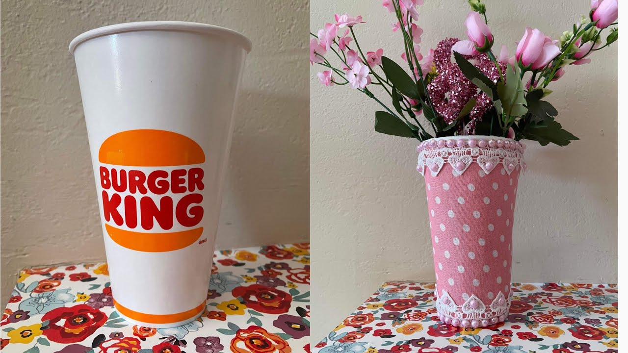 Reuse paper cup/very easy vase using paper cup - YouTube