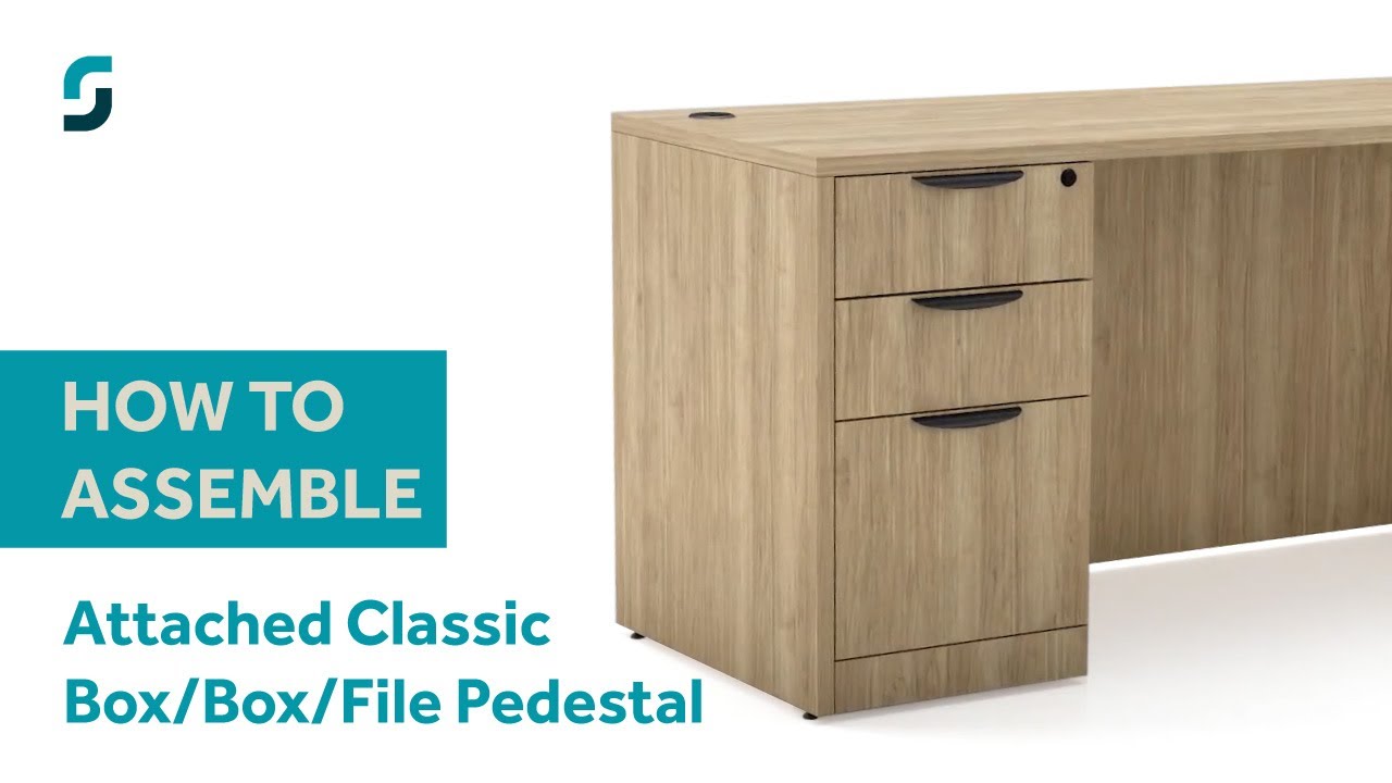 Classic Full Box/Box/File Pedestal PL166 Desk Attachment Assembly ...