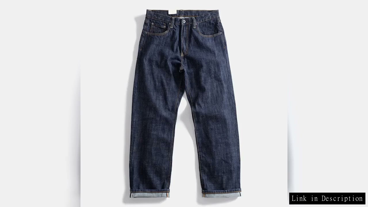 16oz Heavyweight Red Selvedge Denim Jeans for Men High Quality Loose Straight Pants One Wash Autumn