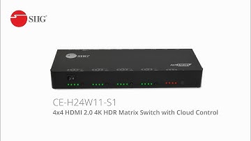 SIIG 4x4 HDMI 2.0 4K HDR Matrix Switch with Amazon Echo Voice Control (Part # CE-H24W11-S1)