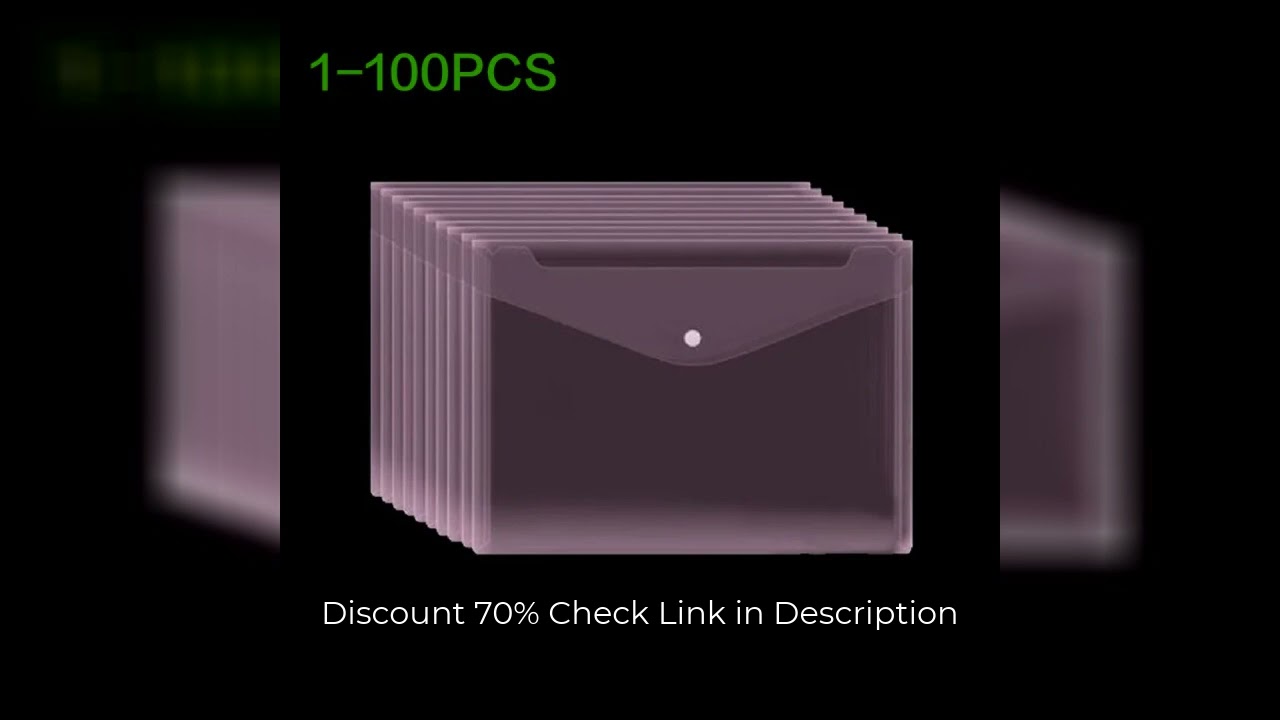 A5 Folder Bag Transparent Plastic Water Resistant File Holder File Paper Office Supplies Documents P