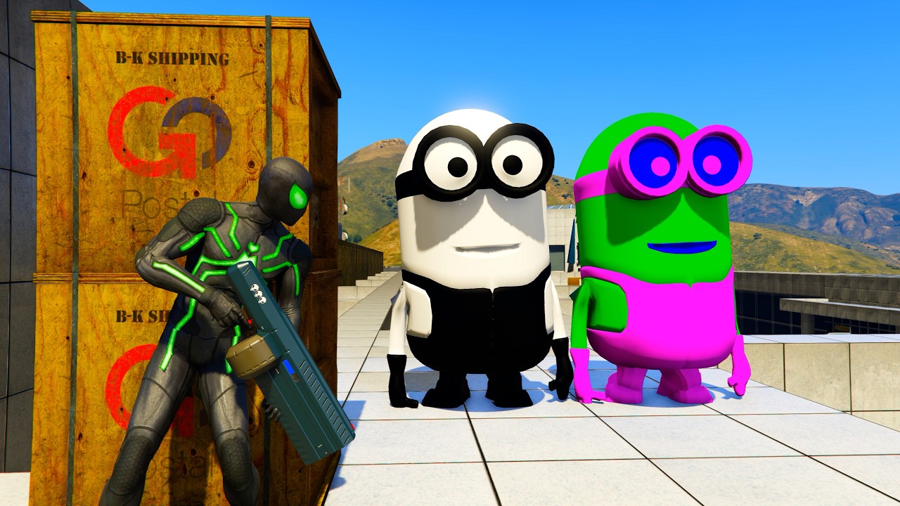 GTA 5 Funny Ragdoll Spiderman vs Blue Minion Epic Episode #40