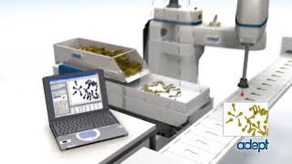 OMRON Adept Cobra i600 and AnyFeeder   Flexible Feeding