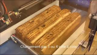 Decoupe de pates croute en ligne lame ultrasons SODEVA