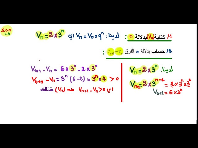 متتالية هندسية من بكالوريا شعبة اداب و لغات لسنة 2010
