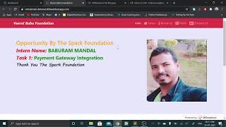 Task 1 Internship At The Spark Foundation, Payment Gateway Integration using test instamojo Demo
