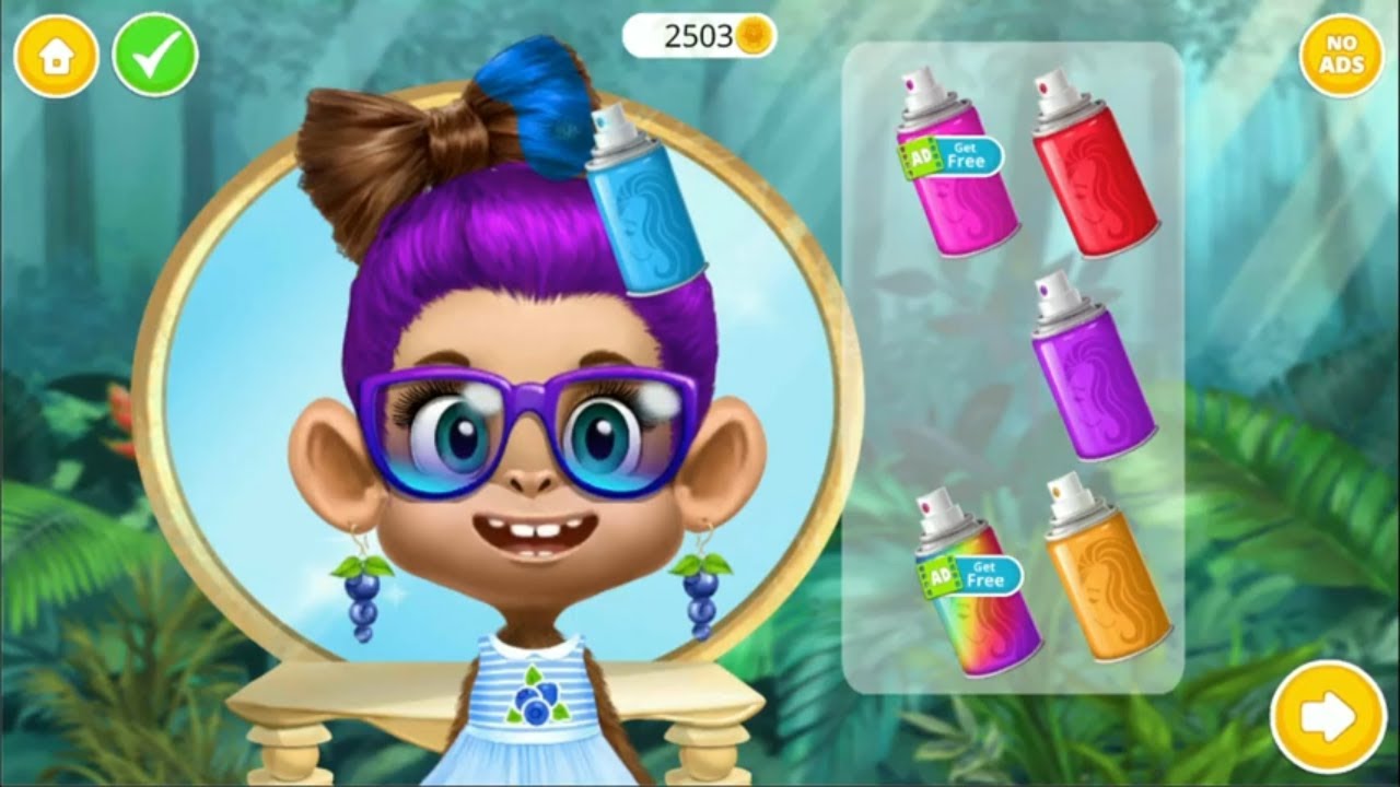 Jungle Animal Hair Salon 2 - Fun Animals Care Kids Game - Play Tropical