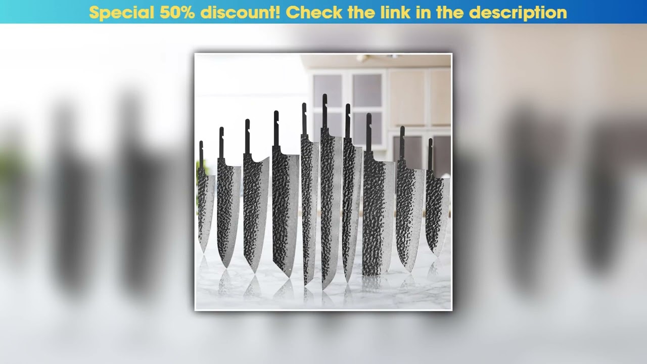 Best TURWHO 1-10 Pieces Japanese Chef Knife Blank Blade DIY Damascus Steel VG10 Core Kitchen Knives