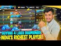 Buying 4,00,000 Diamonds For Global Top 1 30,000 +++ Badges India's Richest Player Garena Free Fire