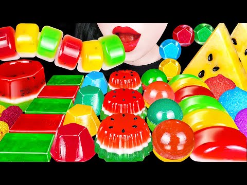 ASMR WATERMELON DESSERTS 직접 만든 수박디저트 먹방 RAINBOW KOHAKUTO, PUDDING JELLY, EDIBLE <strong>CUPS</strong> EATING MUKBANG