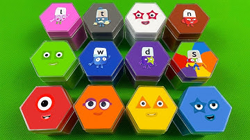 Numberblocks Times Table & Alphablocks Looking Clay With Hexagon Coloring, ASMR