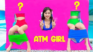 HIHA FUNNY ATM GIRL FIGHTING FOR POOL PRANK BATTLE NERF Dr oGirl Nerf Guns POPULAR GAME PRANK VTL