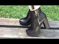 Видеообзоры на чёрные кожаные ботинки на удобном каблуке ТМ Gino Figini