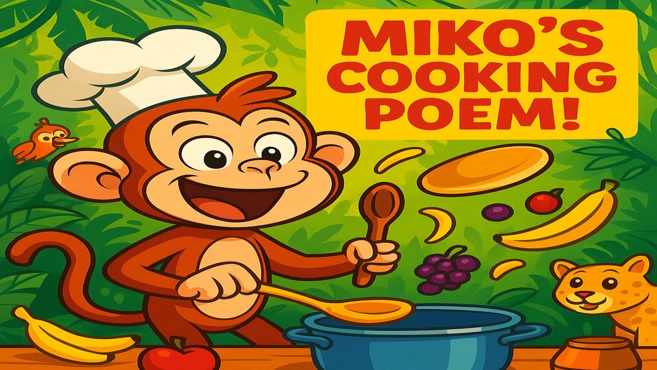 Monkey's Jungle Kitchen Song || Fun Cooking Poem  For Kids