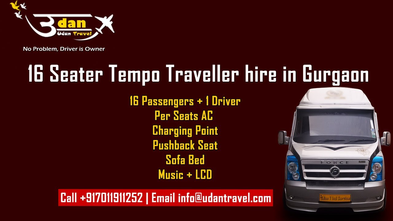 16 Seater Tempo Traveller on rent in Gurgaon To Outstation Best