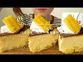 【咀嚼音】とうもろこしのバスクチーズケーキを食べる【Eating Sounds/ASMR/Mukbang】