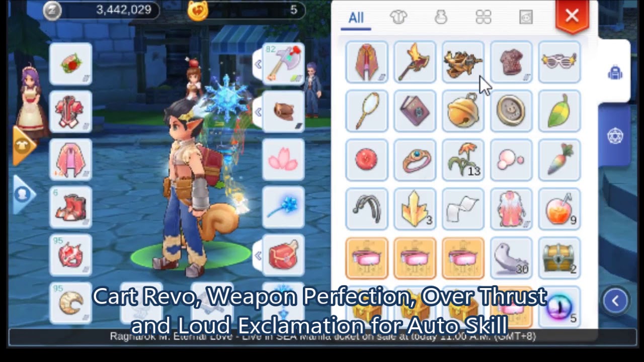 Ragnarok Mobile Cart Revolution build for farming Anolian YouTube