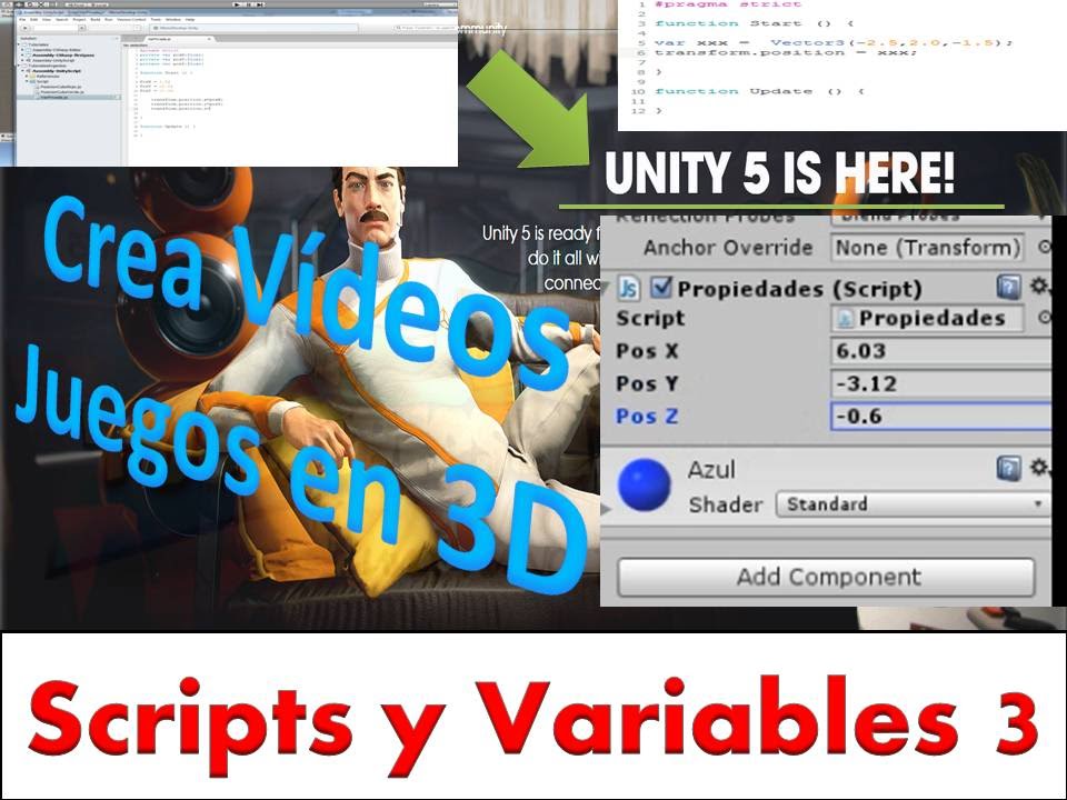 UNITY 5 3D - Scripts y Variables 3 | Ceación de Propiedades - YouTube