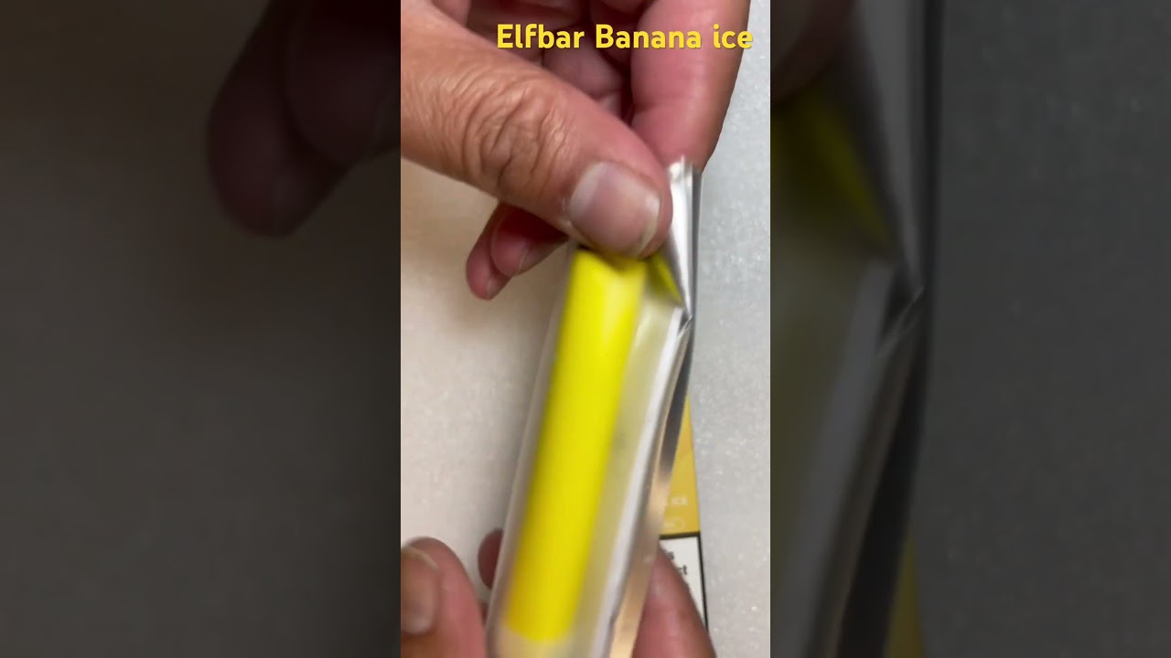 Elfbar 600 puffs 20mg 2% disposable Banana ice unboxing 18+ 