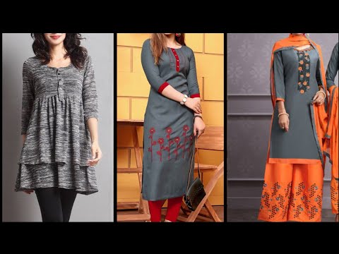 Grey Colour Kurti Bottom Set In Cotton Fabric For Beautiful Casual Looks -  KSM PRINTS - 4107717