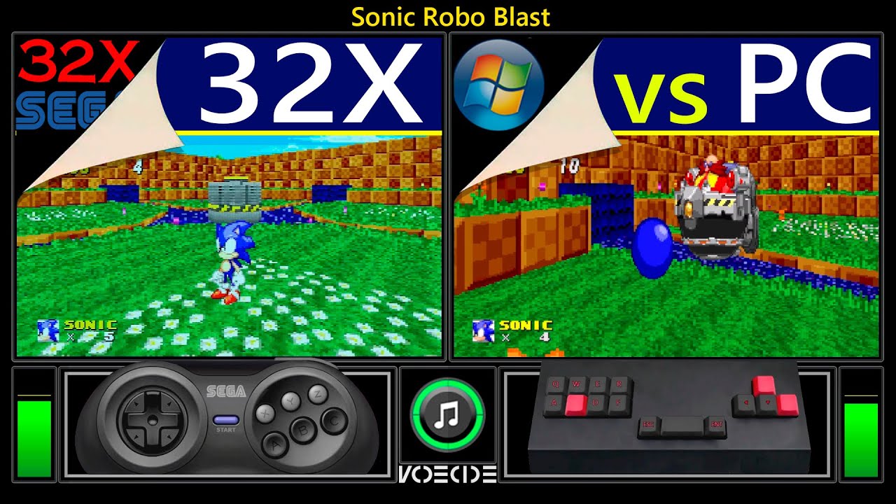Sonic Robo Blast 32X (Sega 32X vs PC Emulator) Real Hardware Comparison