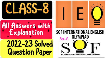 SOF IEO | Class 8 English Olympiad 2022-23  solved paper | IEO Grade 8 Previous year solved papers