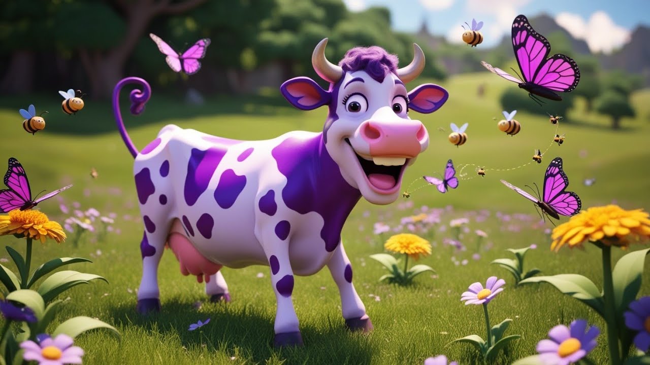 "🎶 The Catchy Purple Cow Song for Kids! | Fun Animal Learning Adventure"