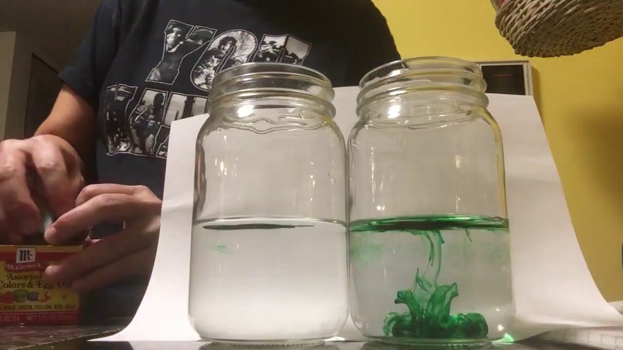 Food Coloring in Tap v. Salt Water - YouTube