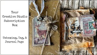 Your Creative Studio Subscription Box - Unboxing, Tag, and Journal Page