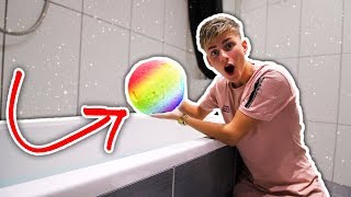 I Made The Worlds LARGEST RAINBOW BATH BOMB!!! (DIY Giant Bath Bomb)