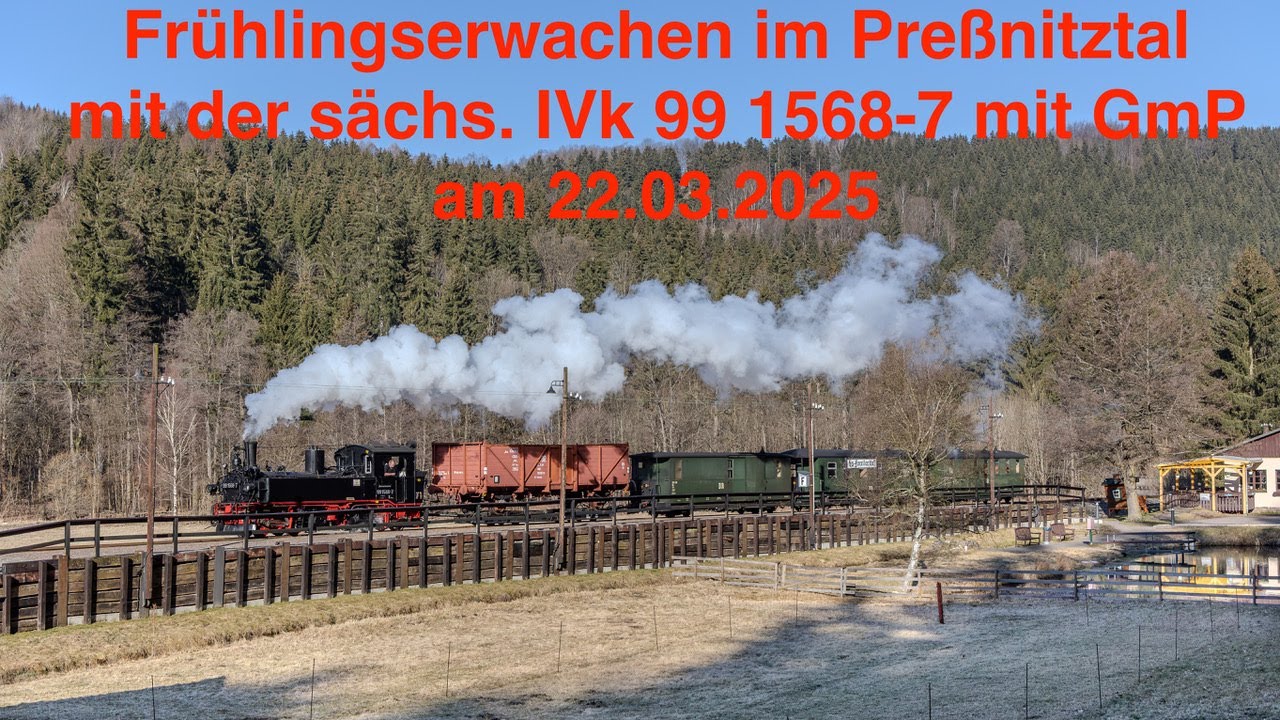 Frühlingserwachen im Pressnitztal mit der sächs. IVk 99 1568-7 mit GmP am 22.03.2025