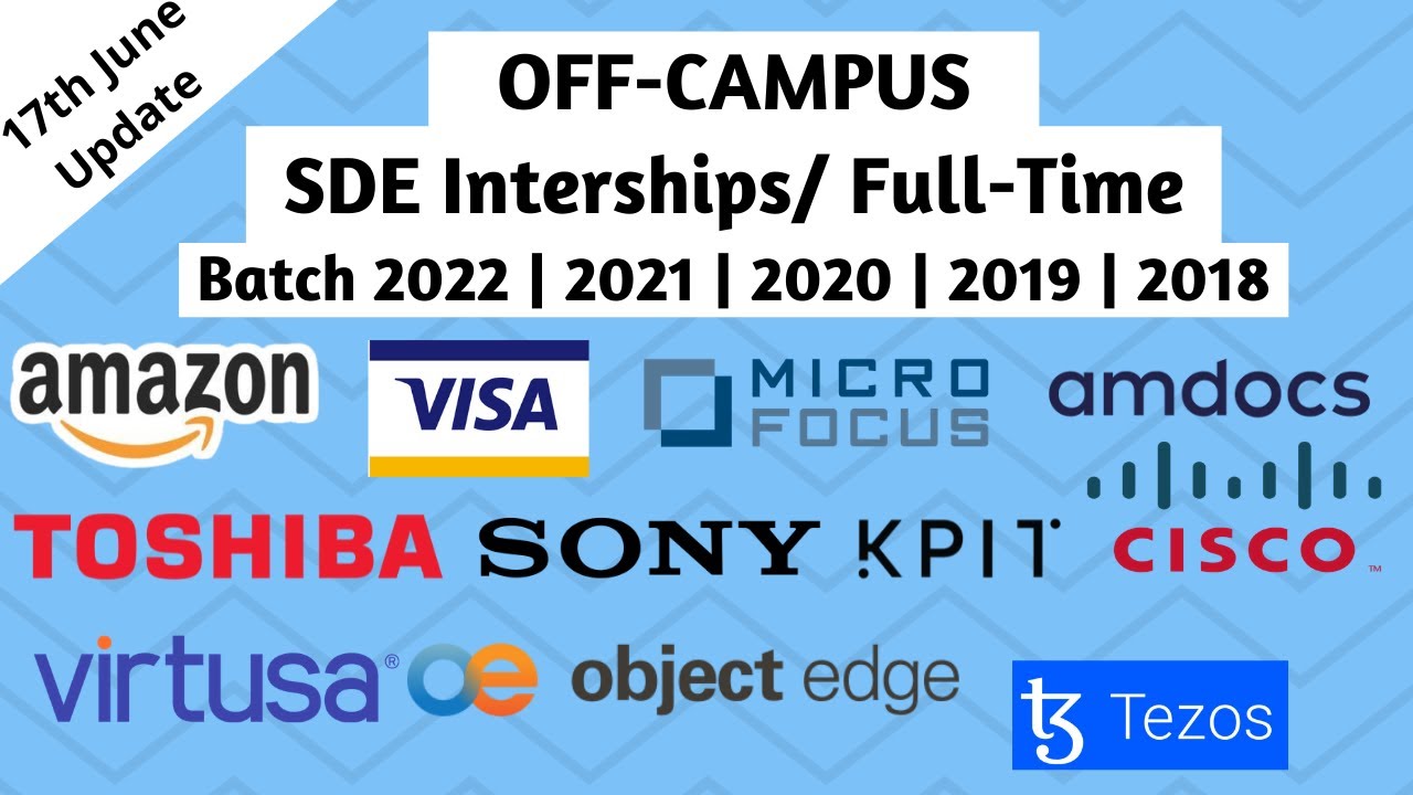 Latest Off Campus Drives | 2022 | 2021 | 2020 | 2019 | 2018 Batch | 17th June 2021 Update
