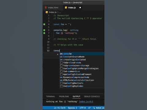 Javascript nullish coalescing operator #javascript #js #webdev #shorts ...