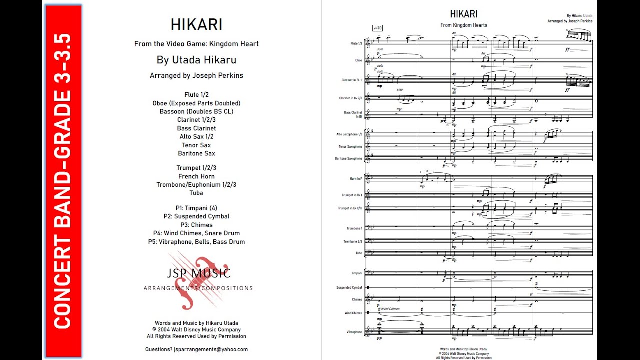 HIKARI (Kingdom Hearts) for Concert Band