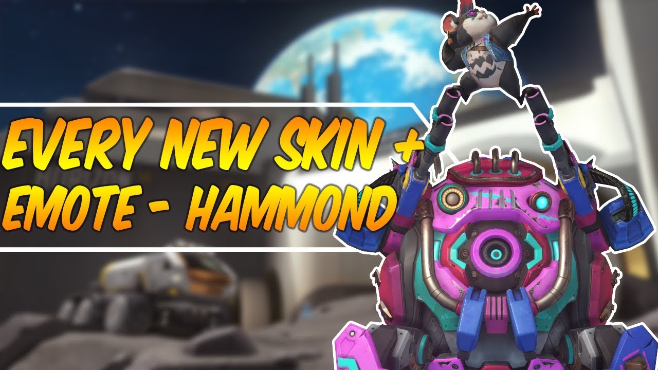Overwatch SKINS reveal - EVERY Emote + Skin for Wrecking Ball/Hammond