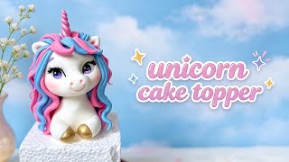 Very Easy Unicorn Cake Topper/Cute Fondant Cake Topper Tutorıal#unicorn#unicorncake 